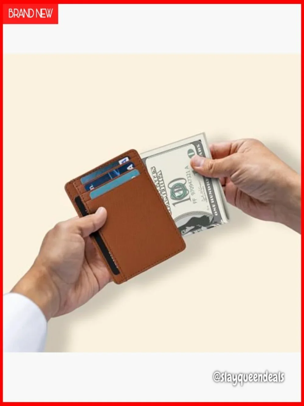 Minimalist RFID Blocking Leather Wallet Front Pocket Card Holder